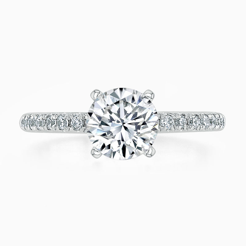 Platinum Round Brilliant Simplicity Cutdown Engagement Ring