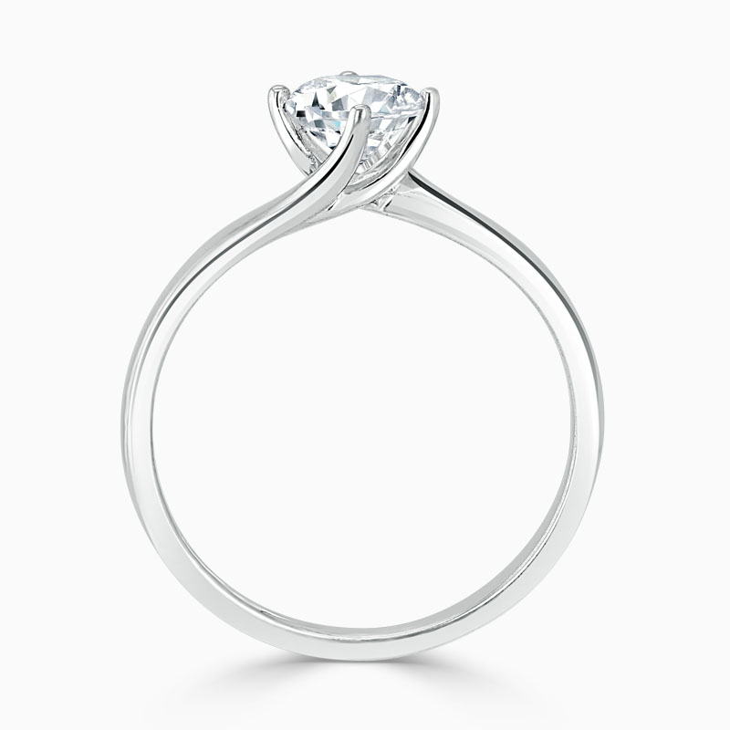 Platinum Round Brilliant Twist Engagement Ring