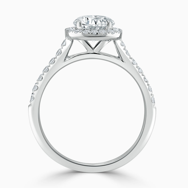18ct White Gold Round Brilliant Classic Wedfit Halo Engagement Ring
