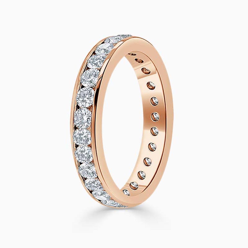 18ct Rose Gold 3.50mm Round Brilliant Channel Set Full Eternity Ring
