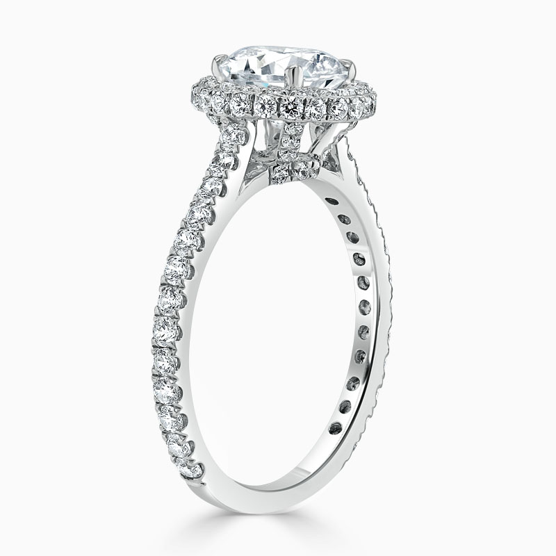 18ct White Gold Round Brilliant Original Halo Engagement Ring