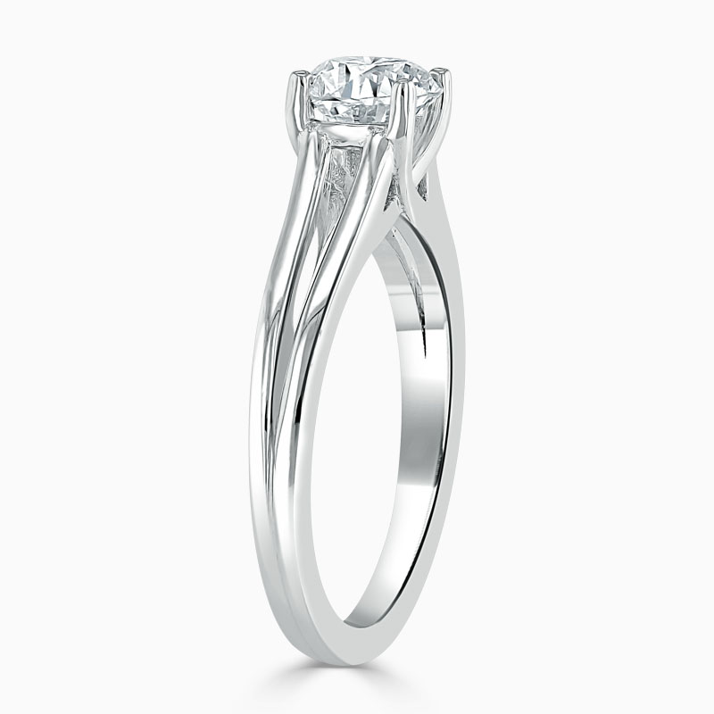 18ct White Gold Round Brilliant Split Shoulder Engagement Ring