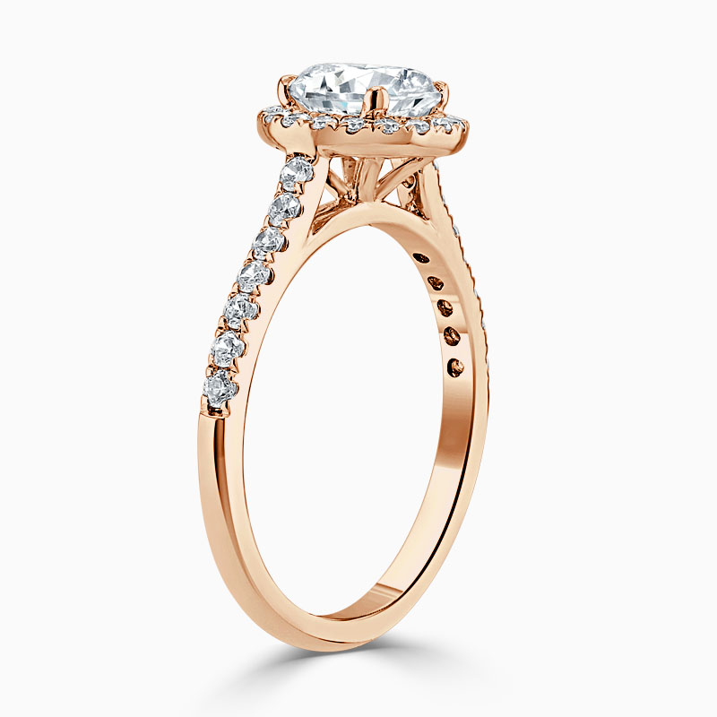 18ct Rose Gold Round Brilliant Classic Wedfit Halo Engagement Ring