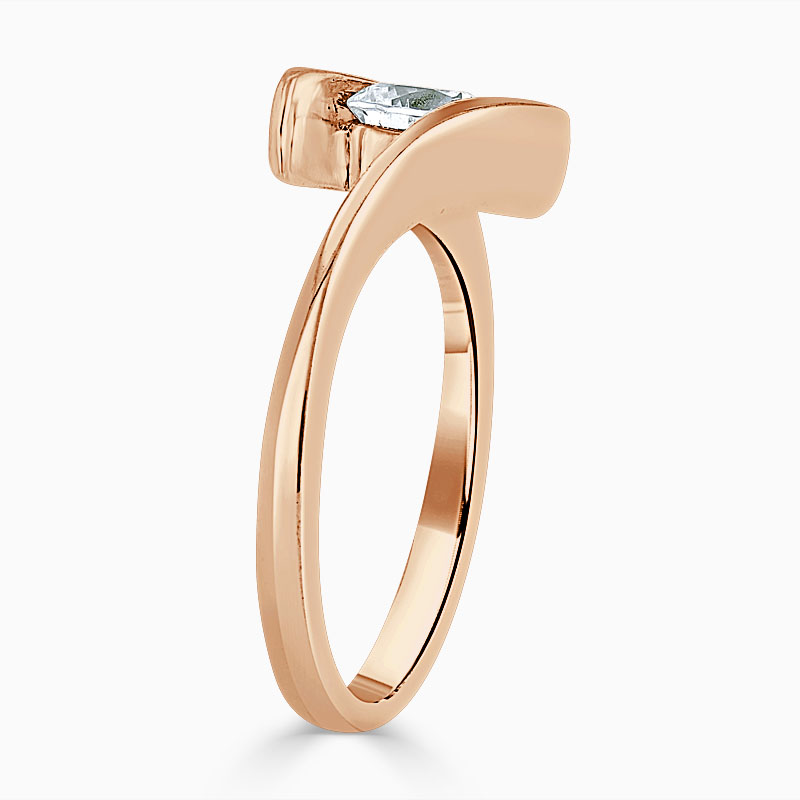 18ct Rose Gold Round Brilliant Crossover Engagement Ring