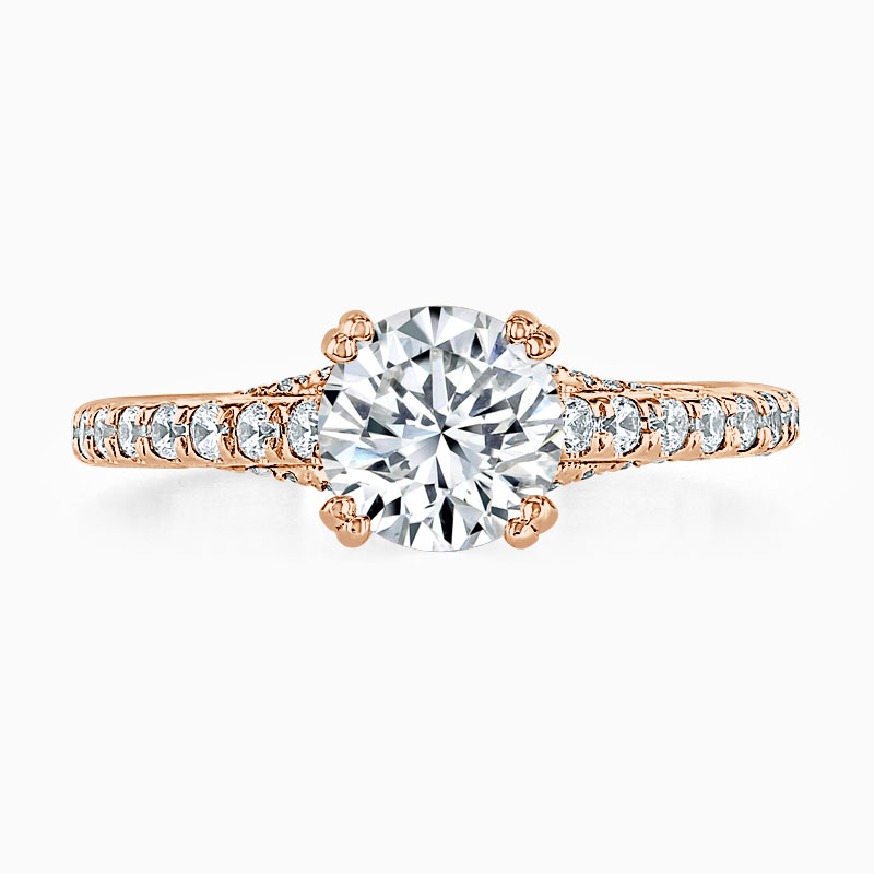 18ct Rose Gold Round Brilliant Entwined Set Engagement Ring