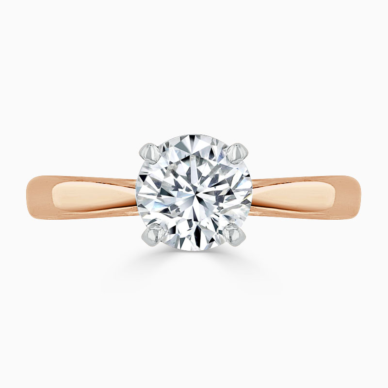 18ct Rose Gold Round Brilliant High Set Engagement Ring