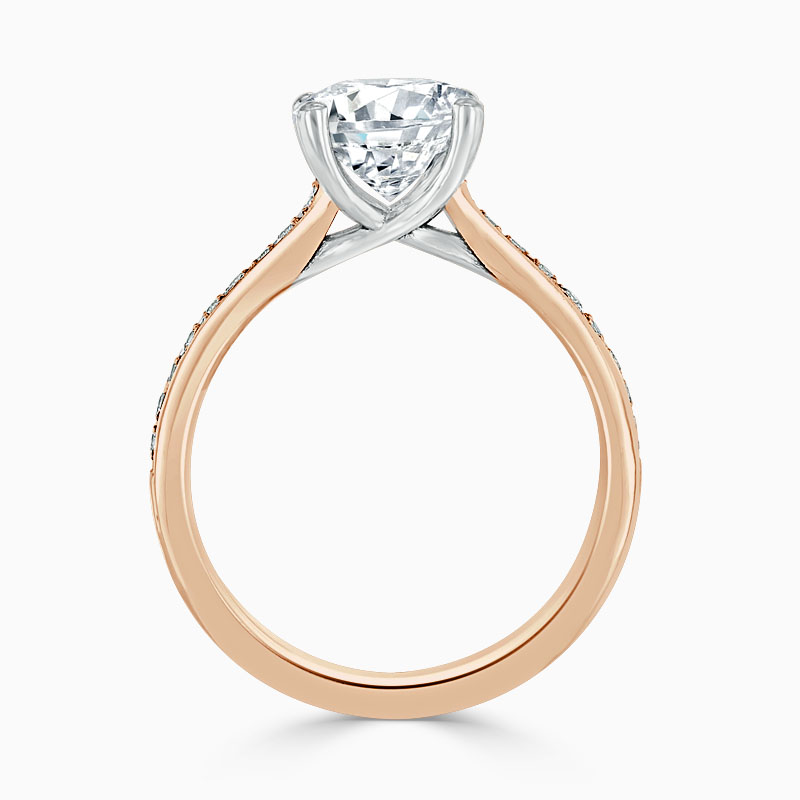 18ct Rose Gold Round Brilliant Openset Pavé Engagement Ring