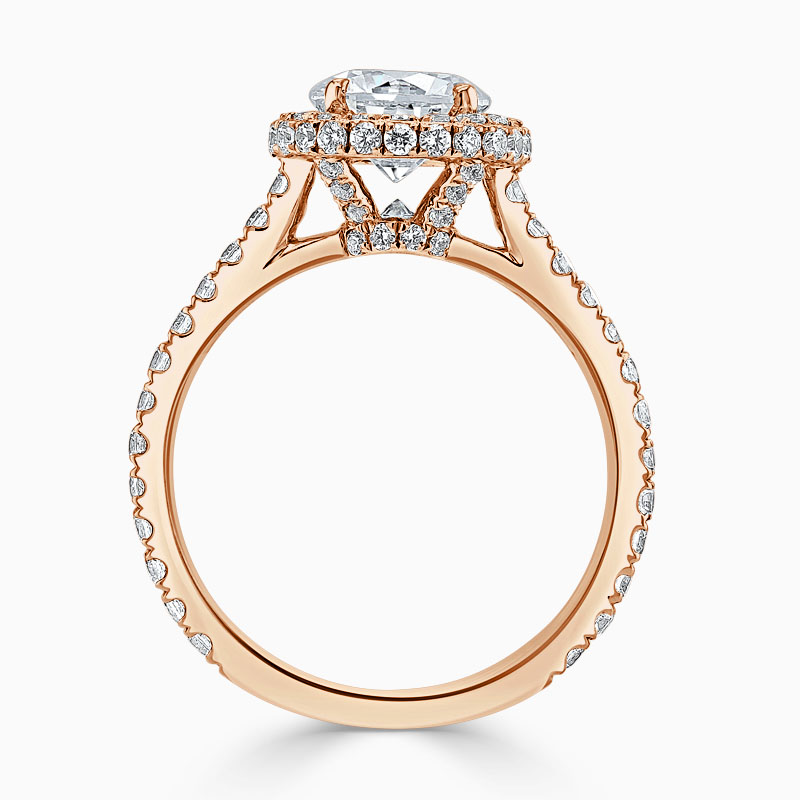 18ct Rose Gold Round Brilliant Original Halo Engagement Ring