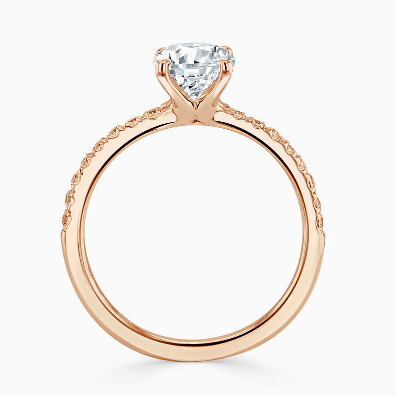 18ct Rose Gold Round Brilliant Simplicity Cutdown Engagement Ring