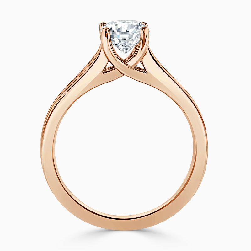18ct Rose Gold Round Brilliant Split Shoulder Engagement Ring
