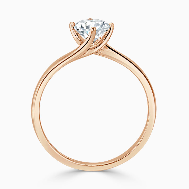 18ct Rose Gold Round Brilliant Twist Engagement Ring