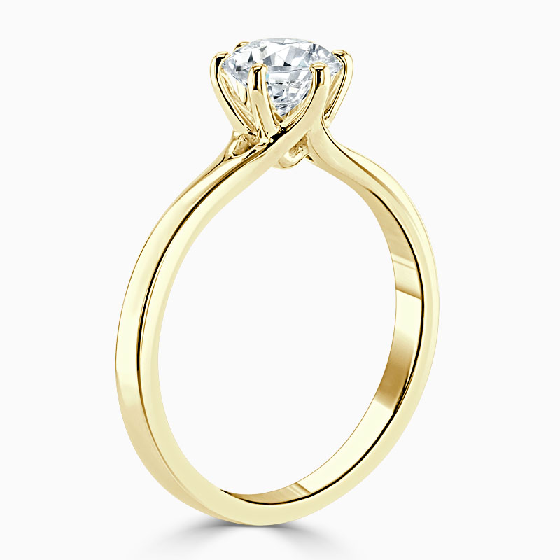 18ct Yellow Gold Round Brilliant Brilliant 6 Claw Engagement Ring