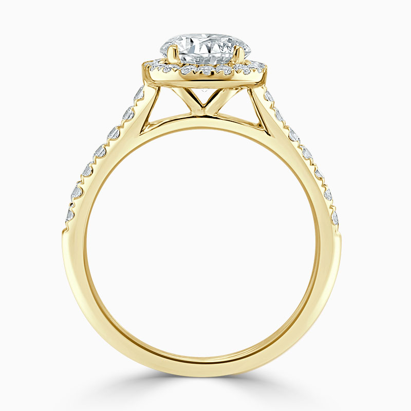 18ct Yellow Gold Round Brilliant Classic Wedfit Halo Engagement Ring