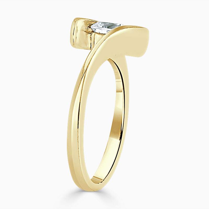 18ct Yellow Gold Round Brilliant Crossover Engagement Ring