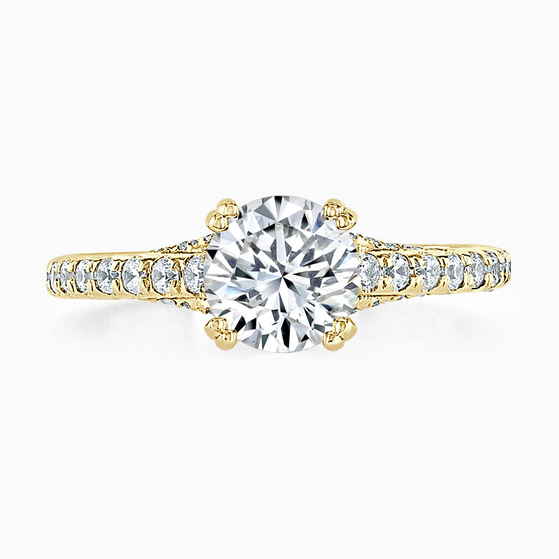 18ct Yellow Gold Round Brilliant Entwined Set Engagement Ring