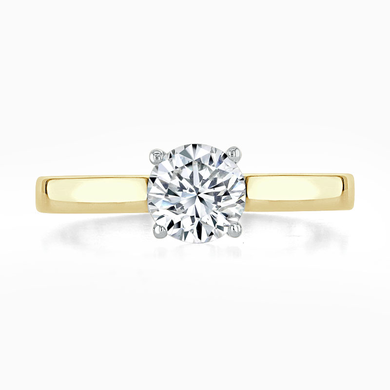 18ct Yellow Gold Round Brilliant Openset Engagement Ring