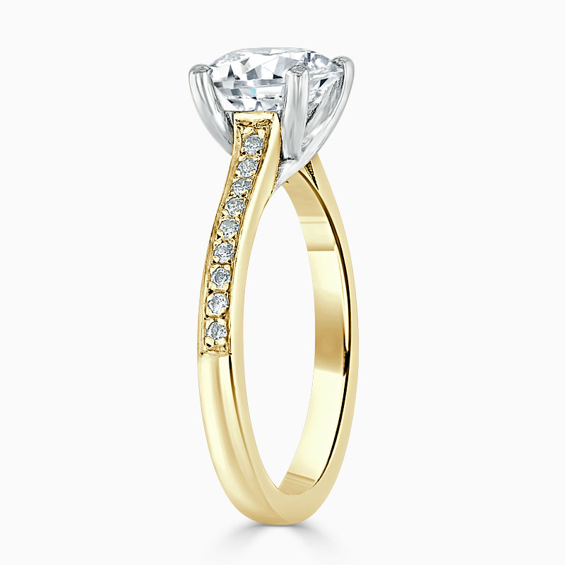 18ct Yellow Gold Round Brilliant Openset Pavé Engagement Ring