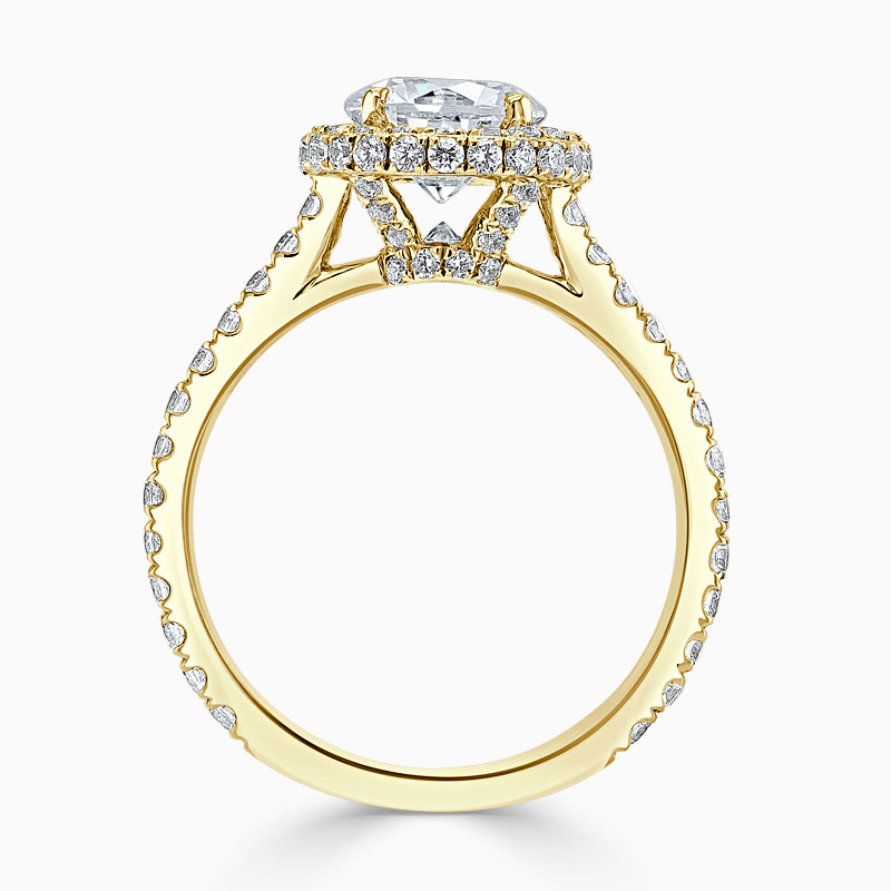 18ct Yellow Gold Round Brilliant Original Halo Engagement Ring
