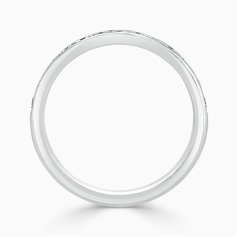 Platinum 3.00mm Round Brilliant Channel Set Half Eternity Ring