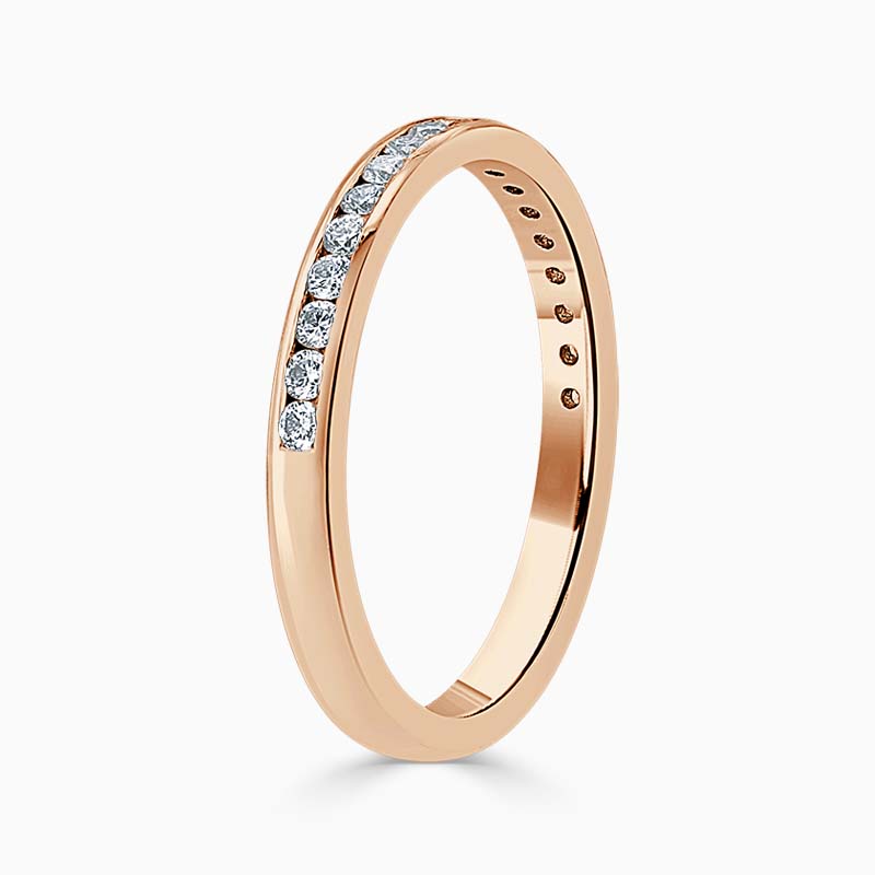 18ct Rose Gold 2.25mm Round Brilliant Channel Set Half Eternity Ring