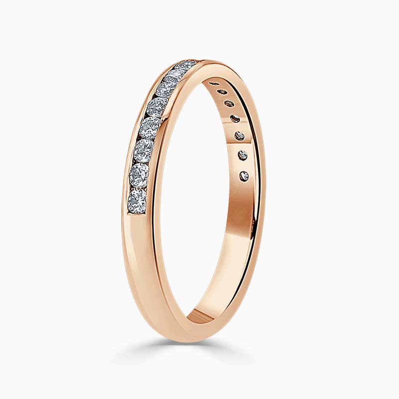 18ct Rose Gold 2.50mm Round Brilliant Channel Set Half Eternity Ring
