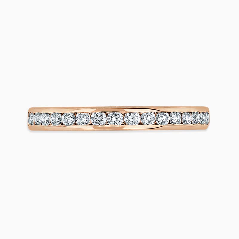 18ct Rose Gold 2.50mm Round Brilliant Channel Set Half Eternity Ring