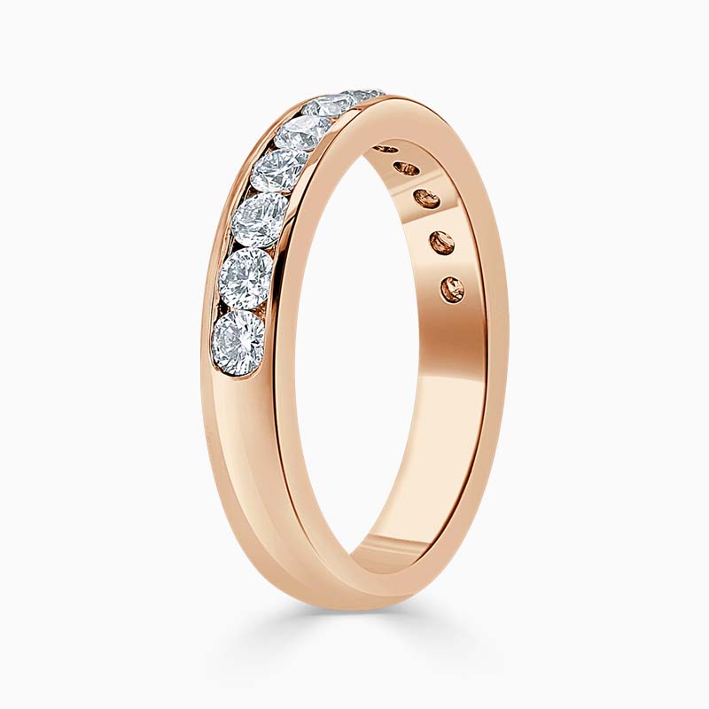 18ct Rose Gold 3.50mm Round Brilliant Channel Set Half Eternity Ring