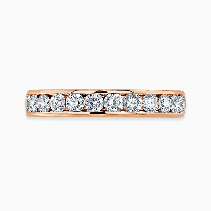 18ct Rose Gold 3.50mm Round Brilliant Channel Set Half Eternity Ring