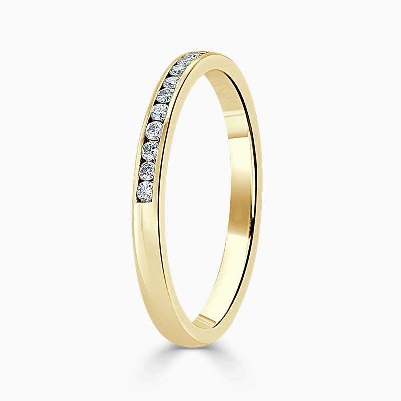 18ct Yellow Gold 2.00mm Round Brilliant Channel Set Half Eternity Ring
