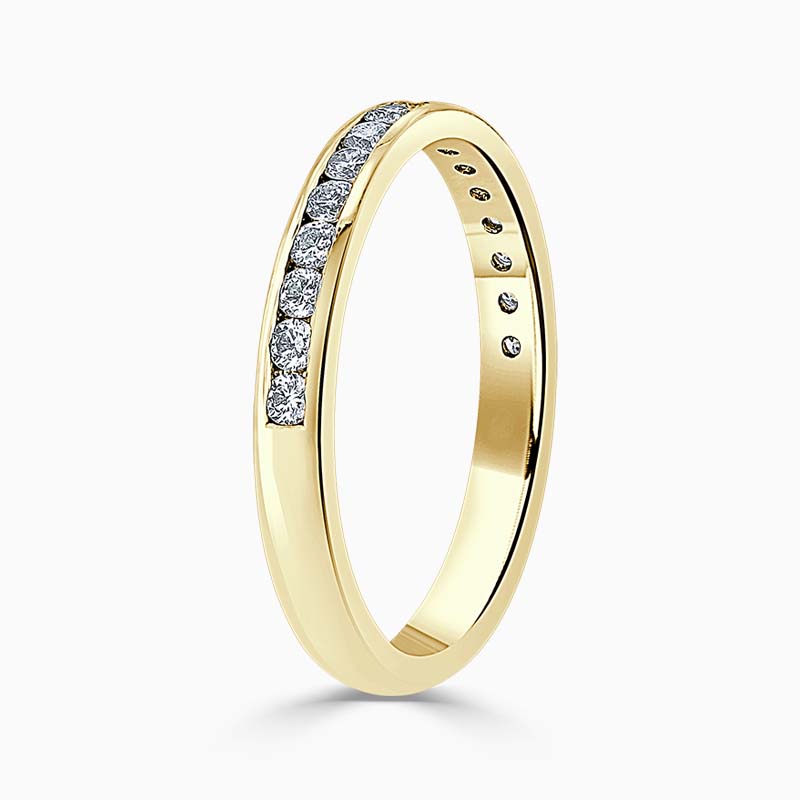 18ct Yellow Gold 2.50mm Round Brilliant Channel Set Half Eternity Ring