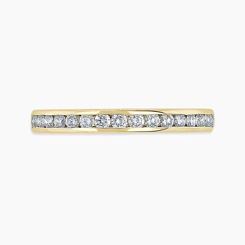 18ct Yellow Gold 2.50mm Round Brilliant Channel Set Half Eternity Ring