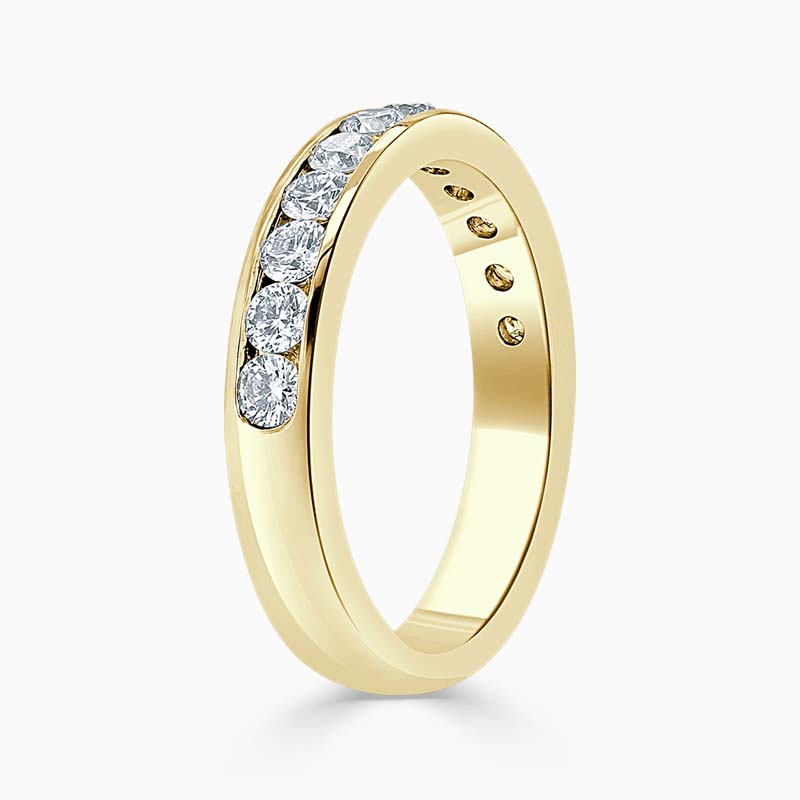 18ct Yellow Gold 3.50mm Round Brilliant Channel Set Half Eternity Ring