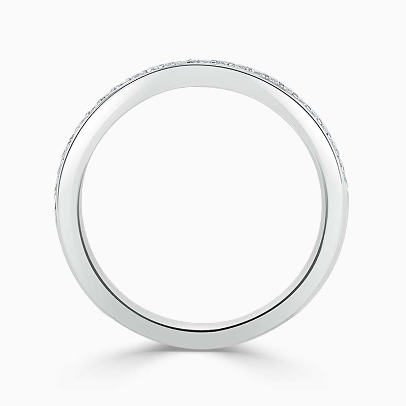 Platinum 2.00mm Round Brilliant Pavé Set Half Eternity Ring