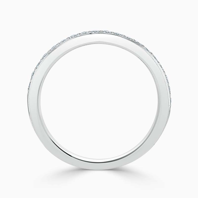 Platinum 2.25mm Round Brilliant Pavé Set Half Eternity Ring