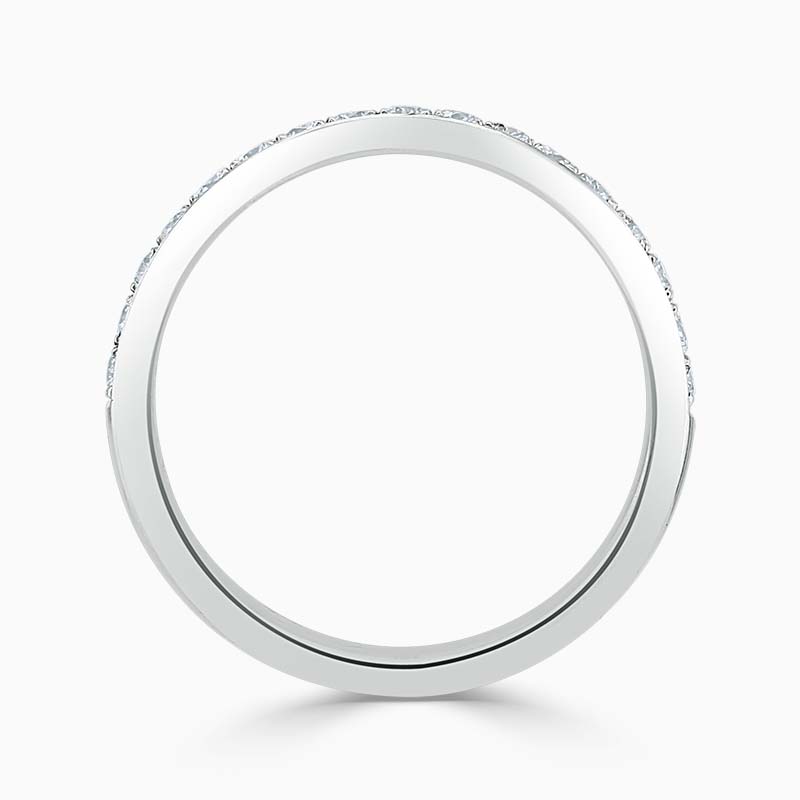 Platinum 2.75mm Round Brilliant Pavé Set Half Eternity Ring