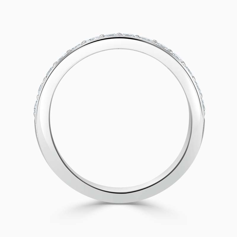 Platinum 3.00mm Round Brilliant Pavé Set Half Eternity Ring