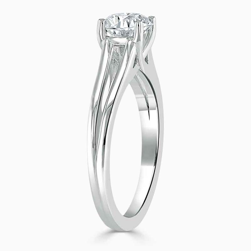 Platinum Asscher Cut Split Shoulder Engagement Ring