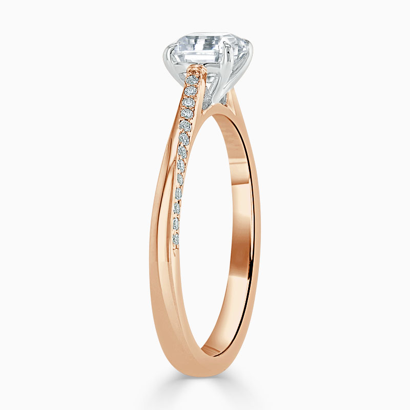 18ct Rose Gold Asscher Cut Vortex Engagement Ring