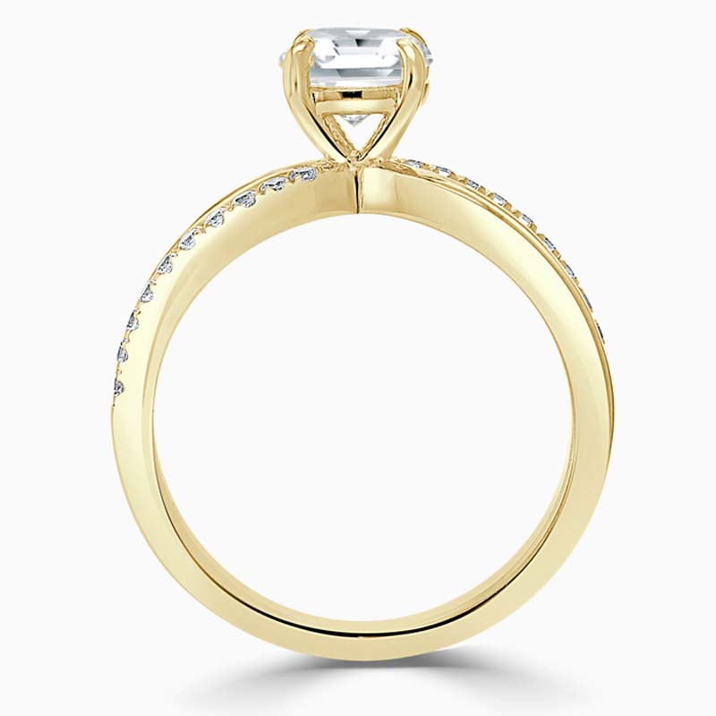 18ct Yellow Gold Asscher Cut Woven Set Engagement Ring