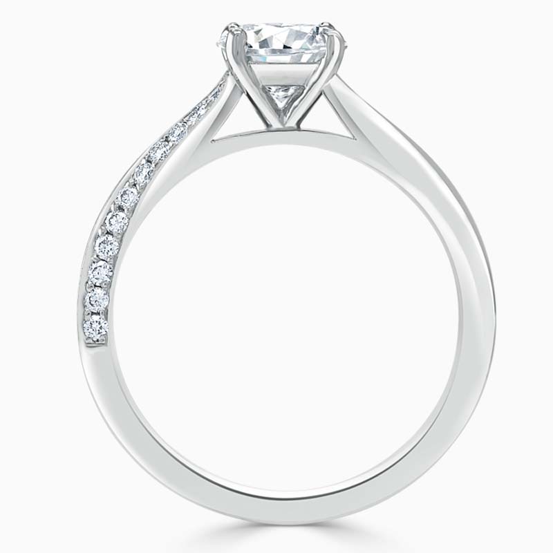 Platinum Cushion Cut Vortex Engagement Ring