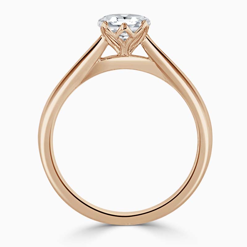 18ct Rose Gold Heart Shape Lotus Engagement Ring