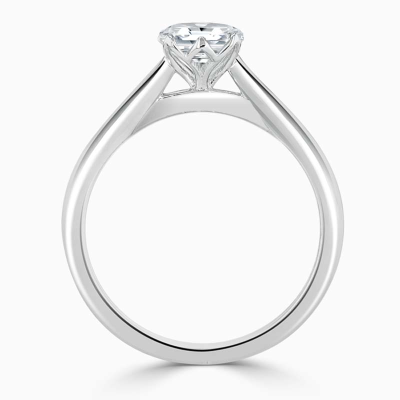 Platinum Heart Shape Lotus Engagement Ring