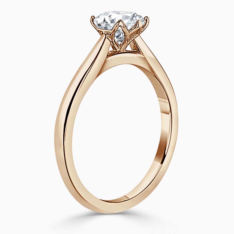 18ct Rose Gold Oval Shape Lotus Engagement Ring