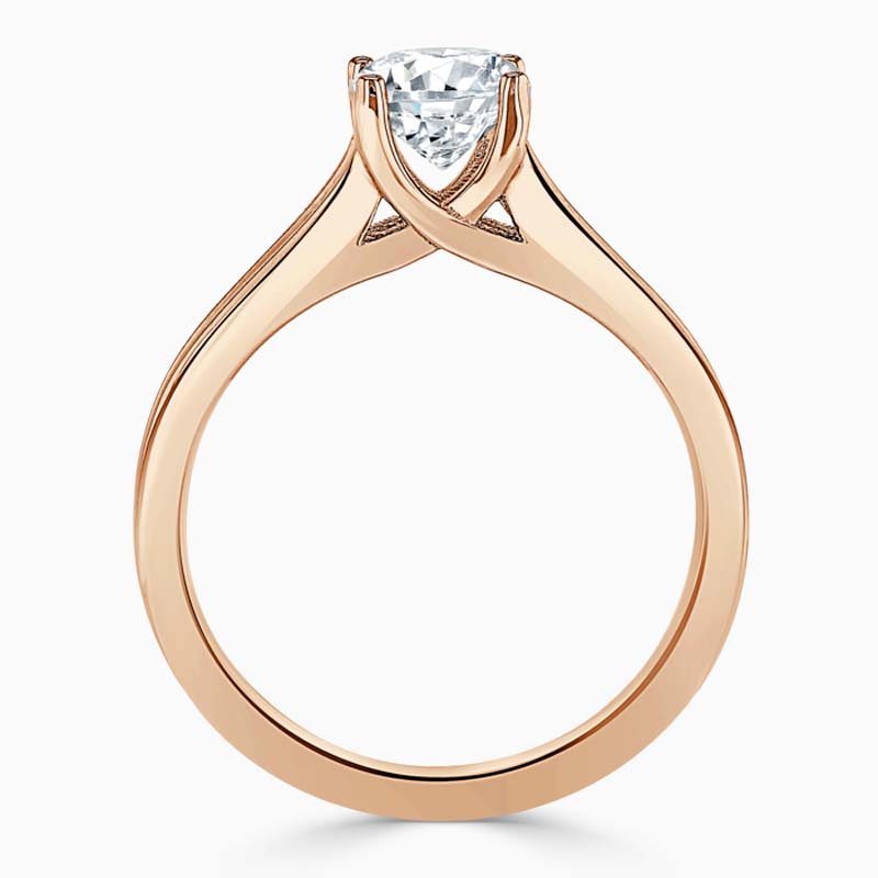 18ct Rose Gold Oval Shape Split Shoulder Engagement Ring