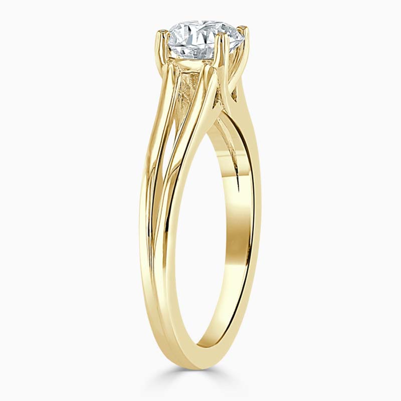 18ct Yellow Gold Oval Shape Split Shoulder Engagement Ring