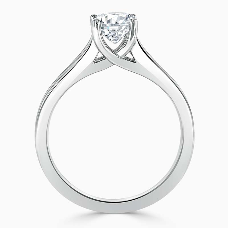 Platinum Oval Shape Split Shoulder Engagement Ring