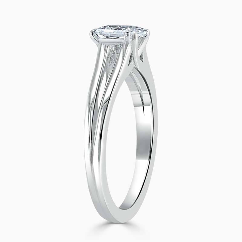 18ct White Gold Radiant Cut Split Shoulder Engagement Ring