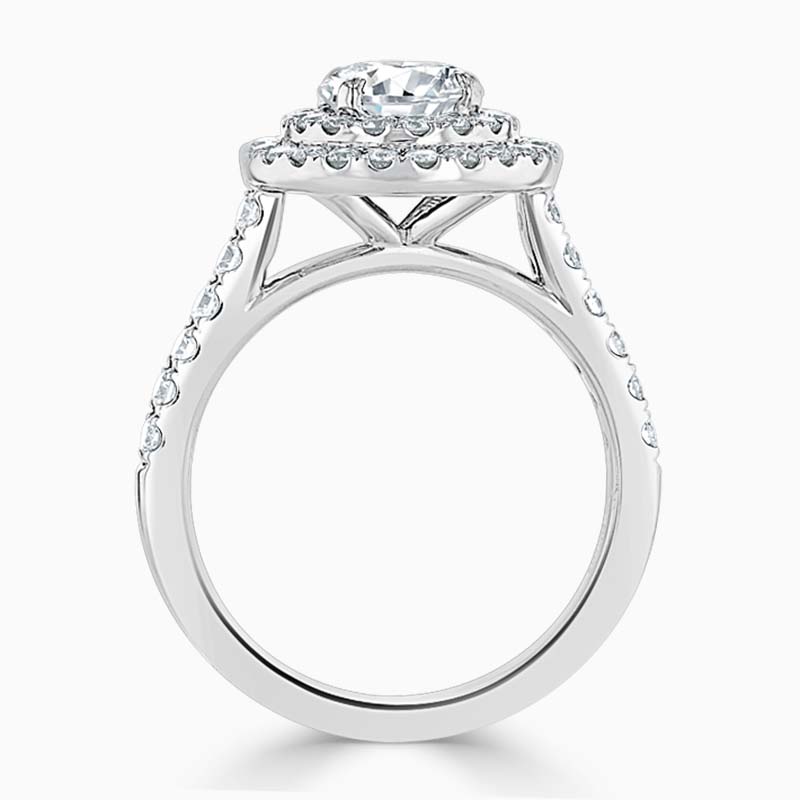 Platinum Round Brilliant Classic Double Halo Engagement Ring