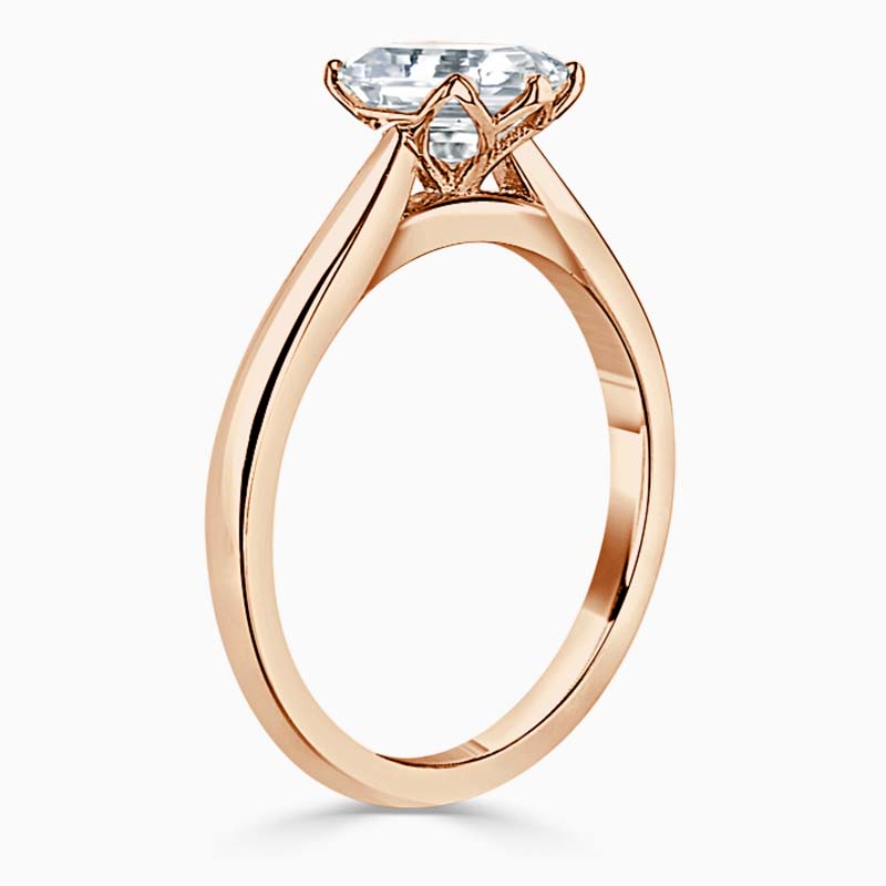 18ct Rose Gold Round Brilliant Lotus Engagement Ring