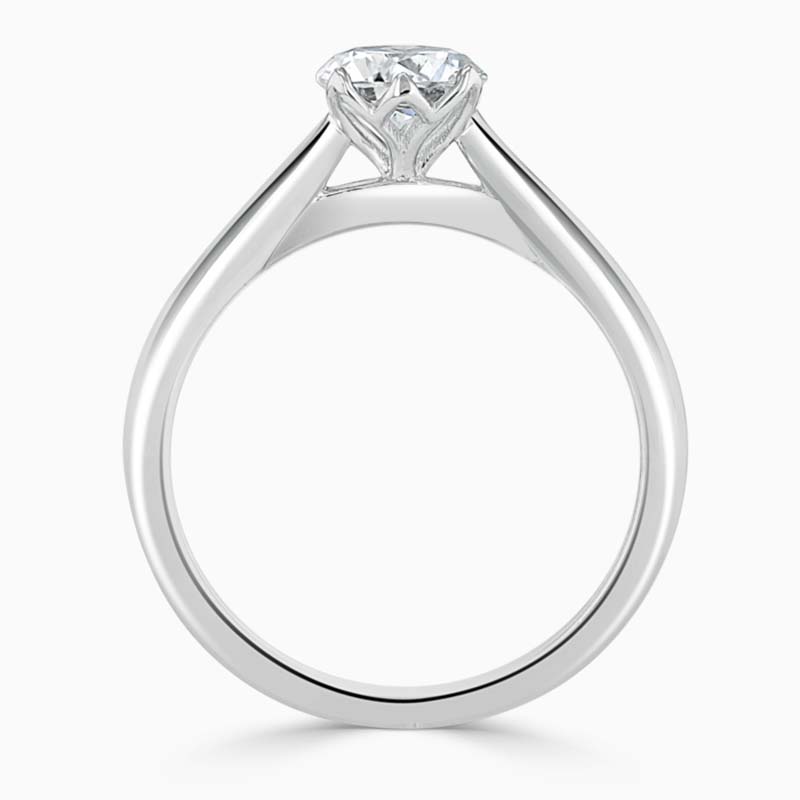 Platinum Round Brilliant Lotus Engagement Ring